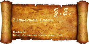 Zimmerman Emese névjegykártya